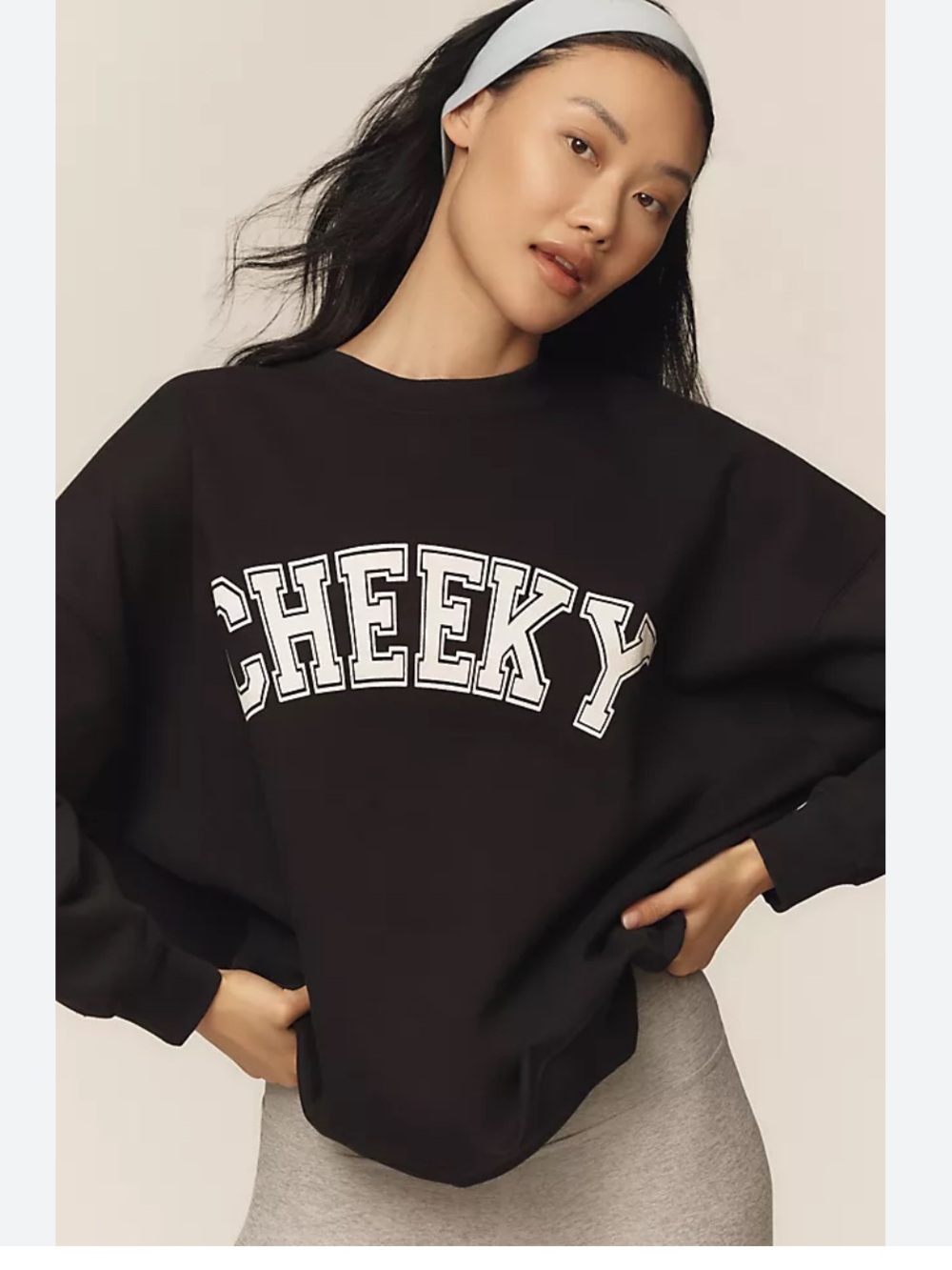 NWT L-space Black 'CHEEKY' Logo Crewneck Sweatshirt